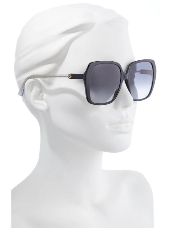 Gucci GG0533SA 005 56mm Oversized Square Sunglasses Black Grey Gradient - Italy main image 2